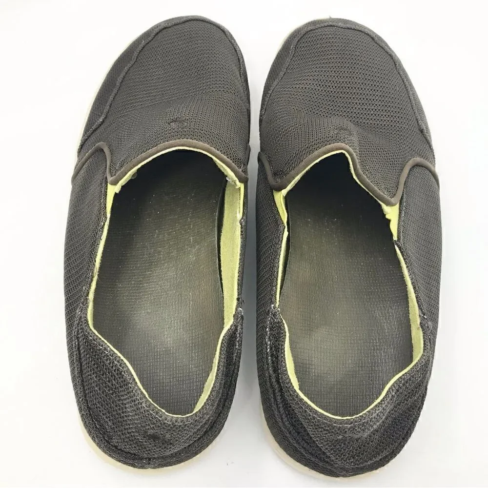 Olukai NOHEA Mesh Men’s Breathable Slip On Brown Green Loafer Boat Shoes